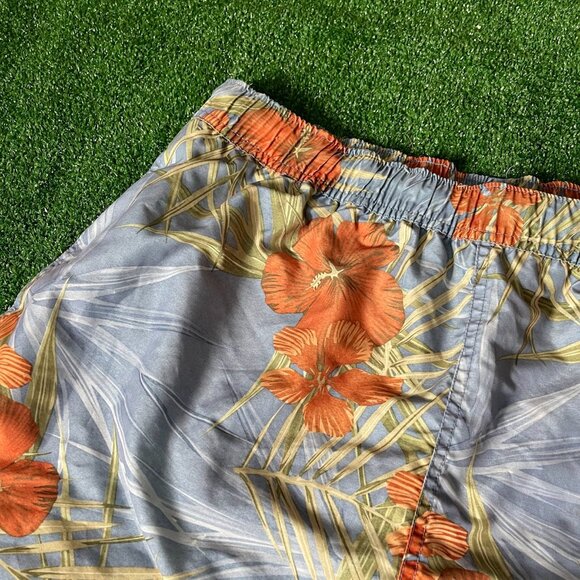 San N Sun Quick Dry Hawaiian Floral Swimwear Swim Board Short Trunks Size L - Picture 6 of 15